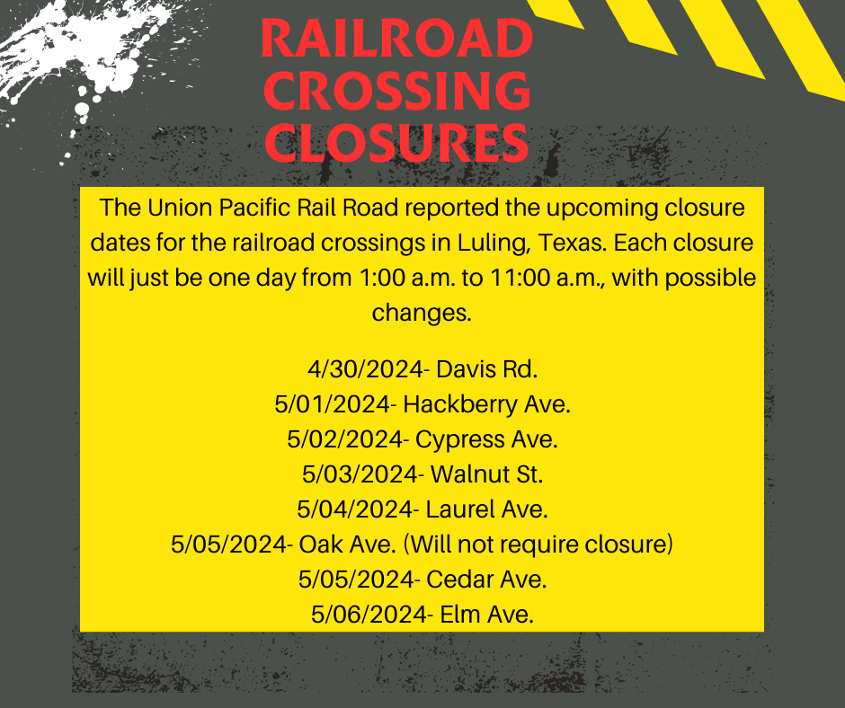 RailRoad Crossing Clousures